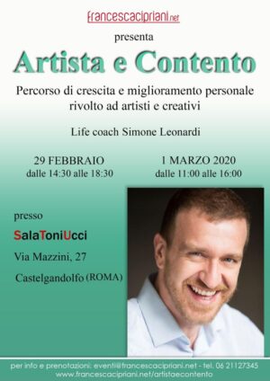 Per la prima volta in Italia il metodo “Artista e Contento” presentato dall’Attore e Life Coach Simone Leonardi.