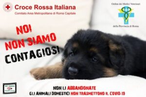 LOCANDINA NOI NON SIAMO CONTAGIOSI CRI - ORDINE VETERINARI - PET CARPET