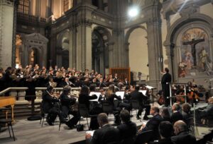 ORCHESTRA DA CAMERA FIORENTINA E CORO HARMONIA CANTATA, DIRETTI DAL MAESTRO GIUSEPPE LANZETTA NELLA CHIESA DI S.STEFANO AL PONTE VECCHIO.BRANO DEDICATO ALLA MEMORIA DI ALESSANDRO CORTI