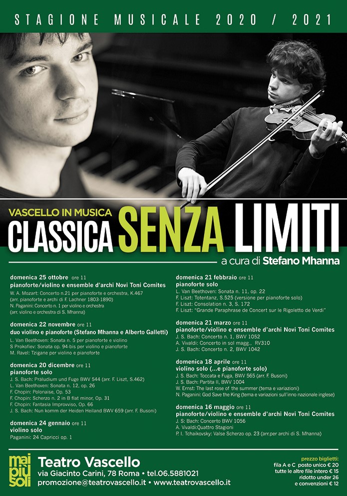 VASCELLO IN MUSICA: CLASSICA SENZA LIMITI a cura di Stefano Mhanna dal 25 ottobre 2020