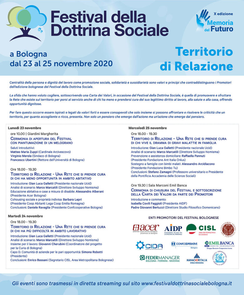 Festival della Dottrina Sociale a Bologna: inaugurazione con Zuppi e Merola